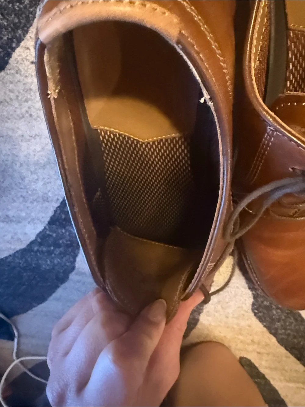 Johnston and Murphy Men's Brown Leather Derby Shoes - Classic Casual Style